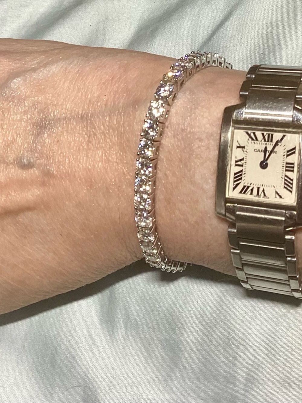 sparkling clear moissanite tennis bracelet